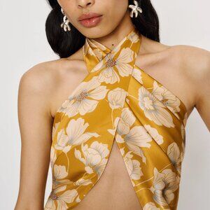 Reformation Silk Scarf Top